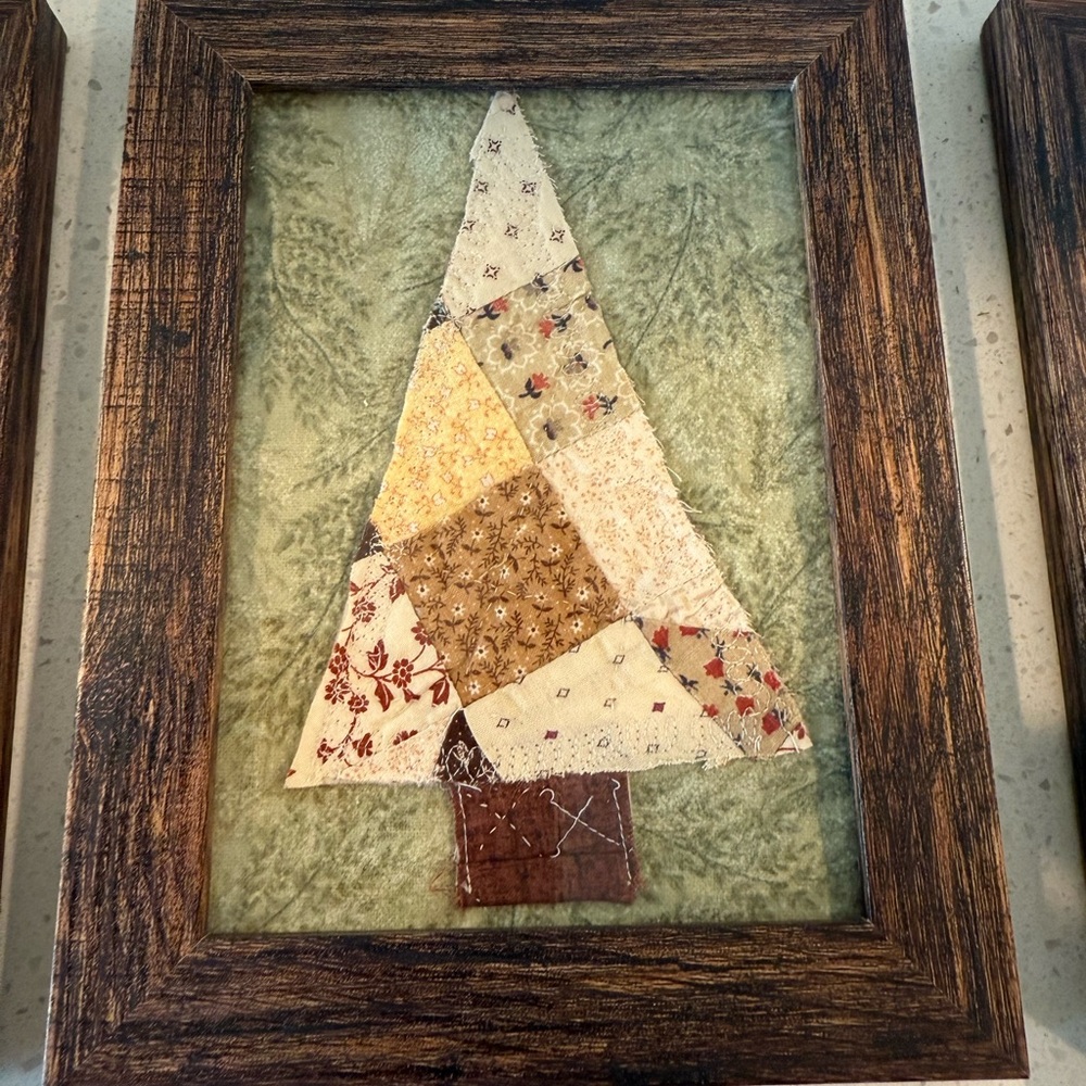Rustic Patchwork Tree‎ Framed Art Set - Picture 3 of 11